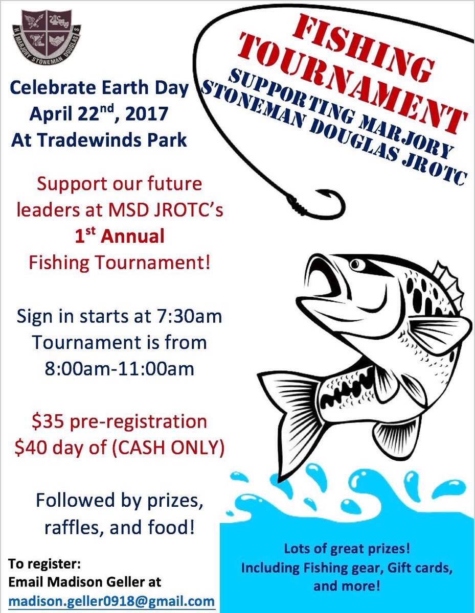 Make sure you come out and support MSD JROTC at the Tradewinds Park fishing tournament April 22! $20 dollars for all MSD students!