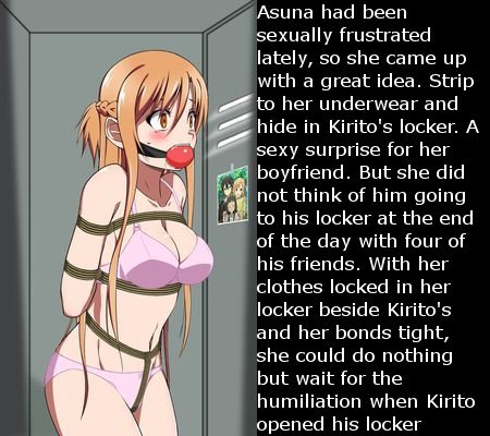 CTT_Captions's tweet photo. Miscalculation: #nsfw #SAO #swordartonline #asuna #bondage #humiliated #gag #panties #bra #caption https://t.co/Z3cvxcfh9I