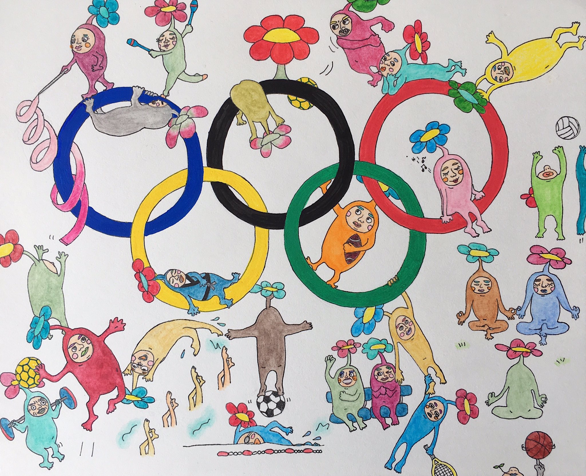 坪井保菜美 東京オリンピック 頑張れ日本 完 成 この子達は日本代表です Olympics オリンピック 東京オリンピック アスリート スポーツ イラスト キャラクター Art 絵 T Co