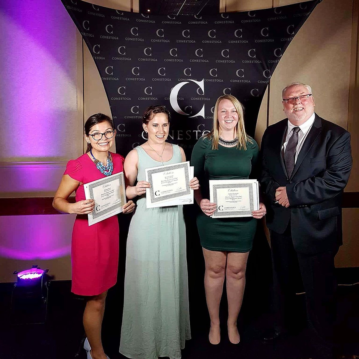 KatrinaSnider's tweet photo. Celebrating hard work at the #conestogac awards night. Happily a accepted an award with some of my peers! https://t.co/BLtajQhkFX
