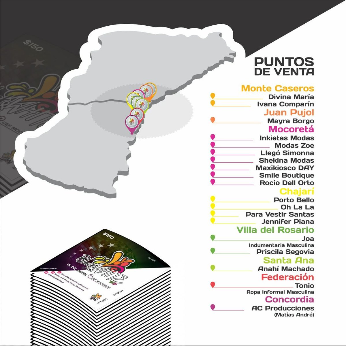 BlackAndWhite_P's tweet photo. 📌Aquí detallamos los distintos puntos de ventas de #MiPasajeB&amp;W💳💃 en las ciudades aledañas! 
👉Los pueden conseguir a tan sólo $150 😉 https://t.co/IJiainQ5HQ