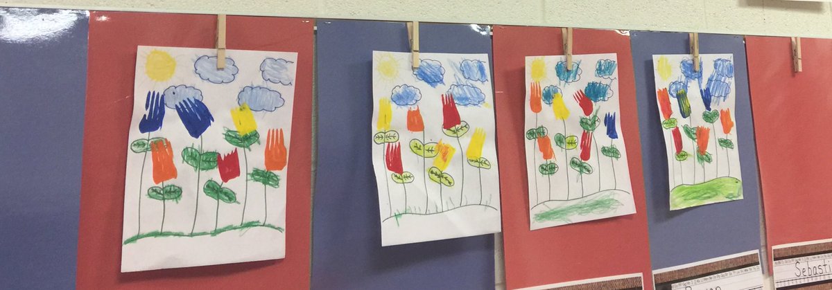 laurajunebrown's tweet photo. April showers bring May flowers... painted by some #PUPS! #forkfun #playtolearn https://t.co/p7EJqVz3N7