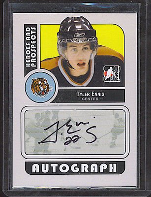 BuffaloSabres17's tweet photo. #Deal 2008-09 ITG HEROES AND PROSPECTS TYLER ENNIS AUTO A-TE AUTOGRAPH https://t.co/3Z3hqf9i5j #TFBJP https://t.co/blbm2f0YkX
