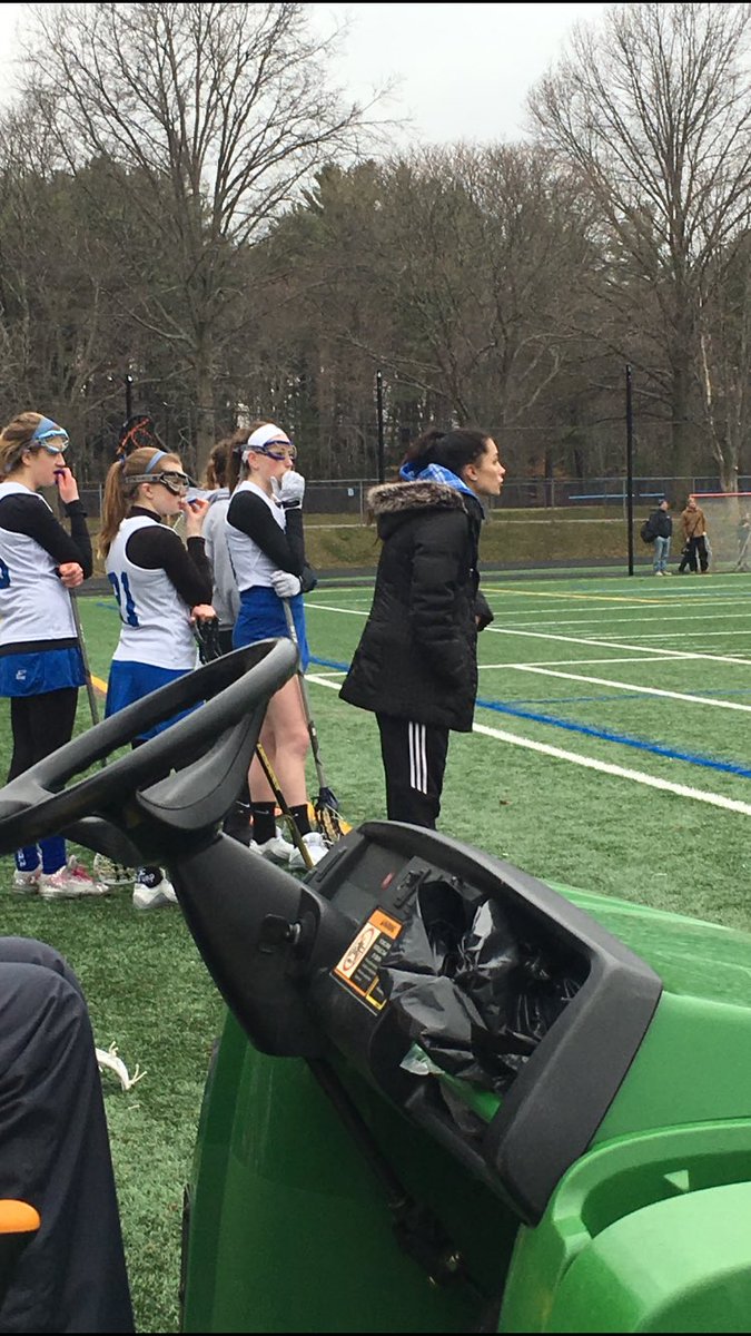 JV Coach Nikki Lespasio today in action during their season opener vs. Tewksbury. Her very first game as coach! 🎉