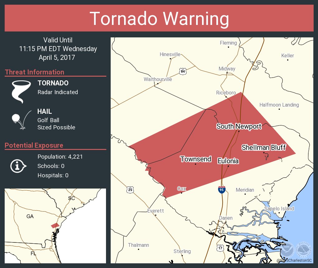 Tornado Warning including Townsend GA, Eulonia GA, South Newport GA until 11:15 PM EDT