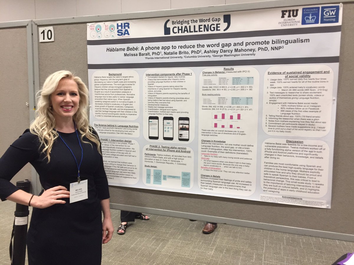 MelissaBaralt's tweet image. Presenting on Háblame Bebé at #SRCD17 Using technology to overcome poverty-related disparities in early the language experience of children