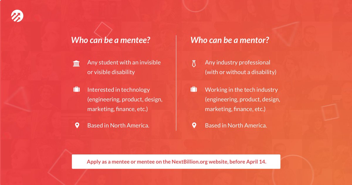 nextbillionorg's tweet photo. 9 days remaining to apply! Have you shared with your friends &amp; family yet? #DiversityInTech #disability #inclusion
https://t.co/UG9qRsRfCt https://t.co/fxsIqNK9bU