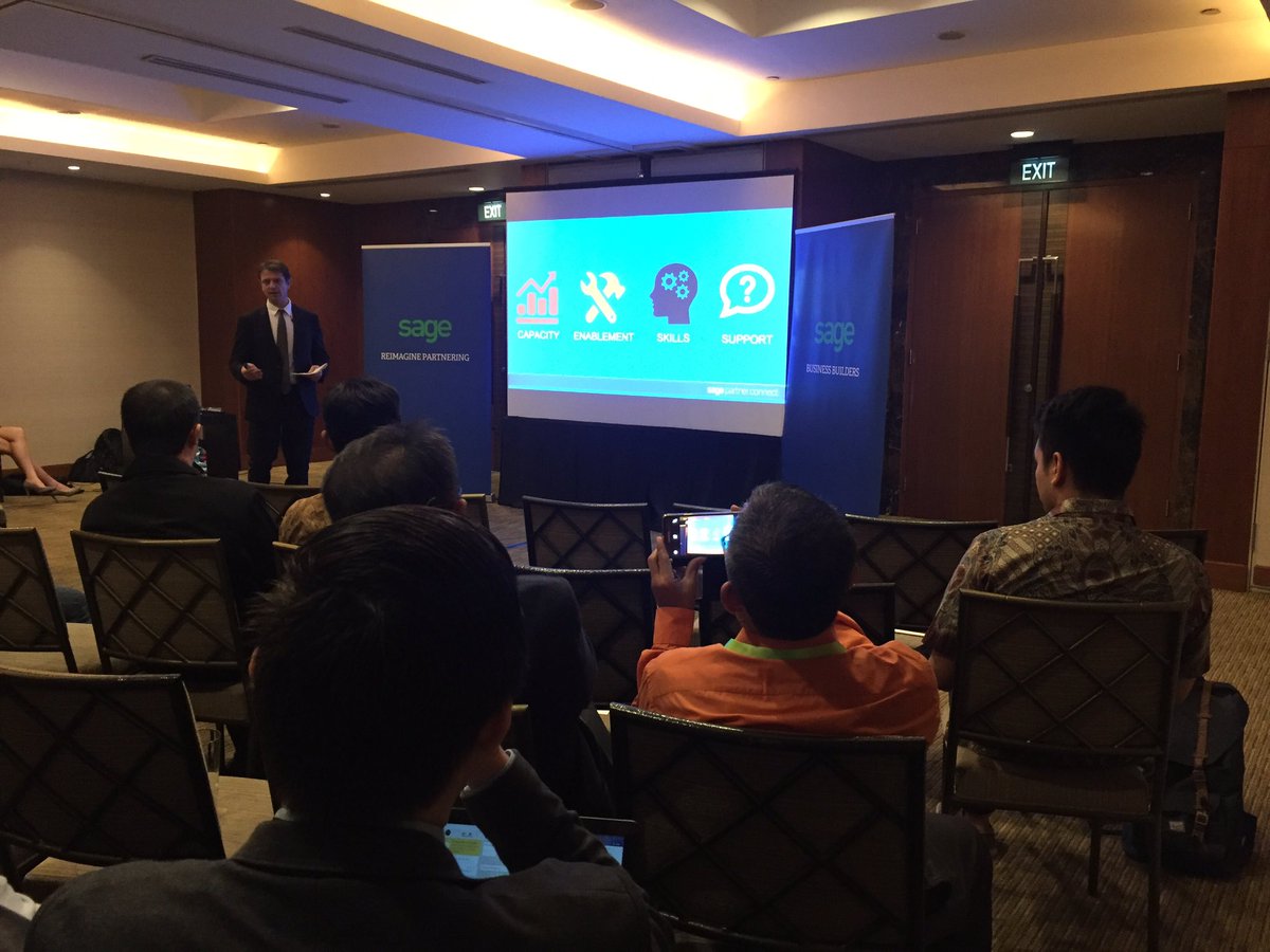 SageAsia's tweet photo. "We are here to help partners with the capacity, enablement, skills and support they need to succeed" @pebosman #SagePartnerConnect https://t.co/n2h58op4PG