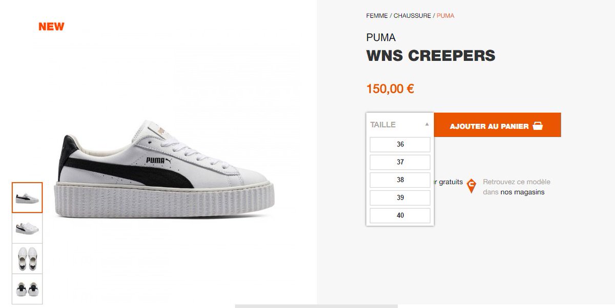 puma by rihanna creepers courir