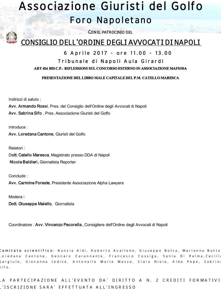 Ore 11.00 Sala Girardi Tribunale di Napoli