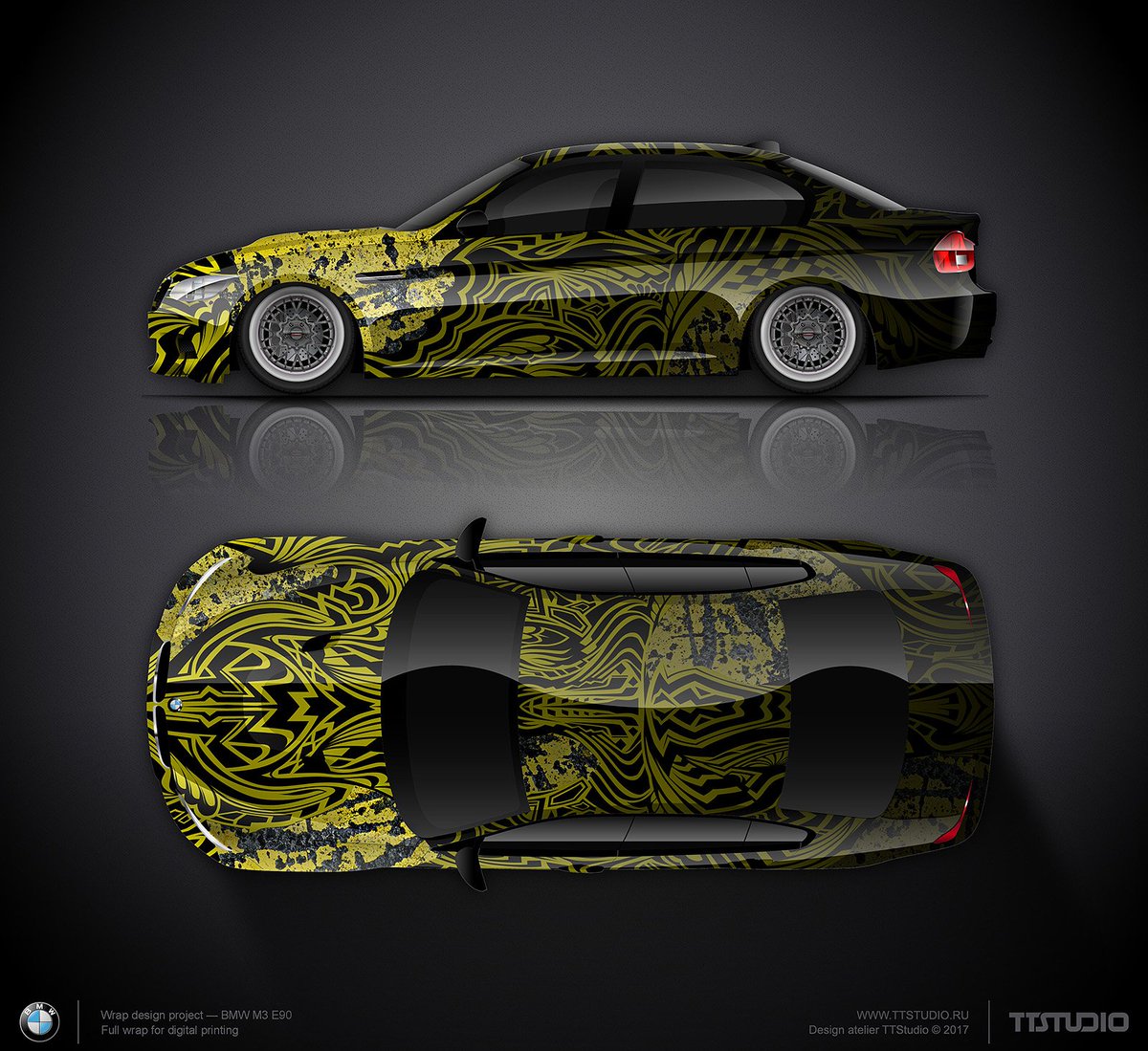 Alexander Yellow Tribals Wrap Design Concept 6 For Bmw M3 E90 For Sale Can Be Adapted To Any Car Ttstudioru Folie Carwrapping Cardesign T Co 8c4py951vb