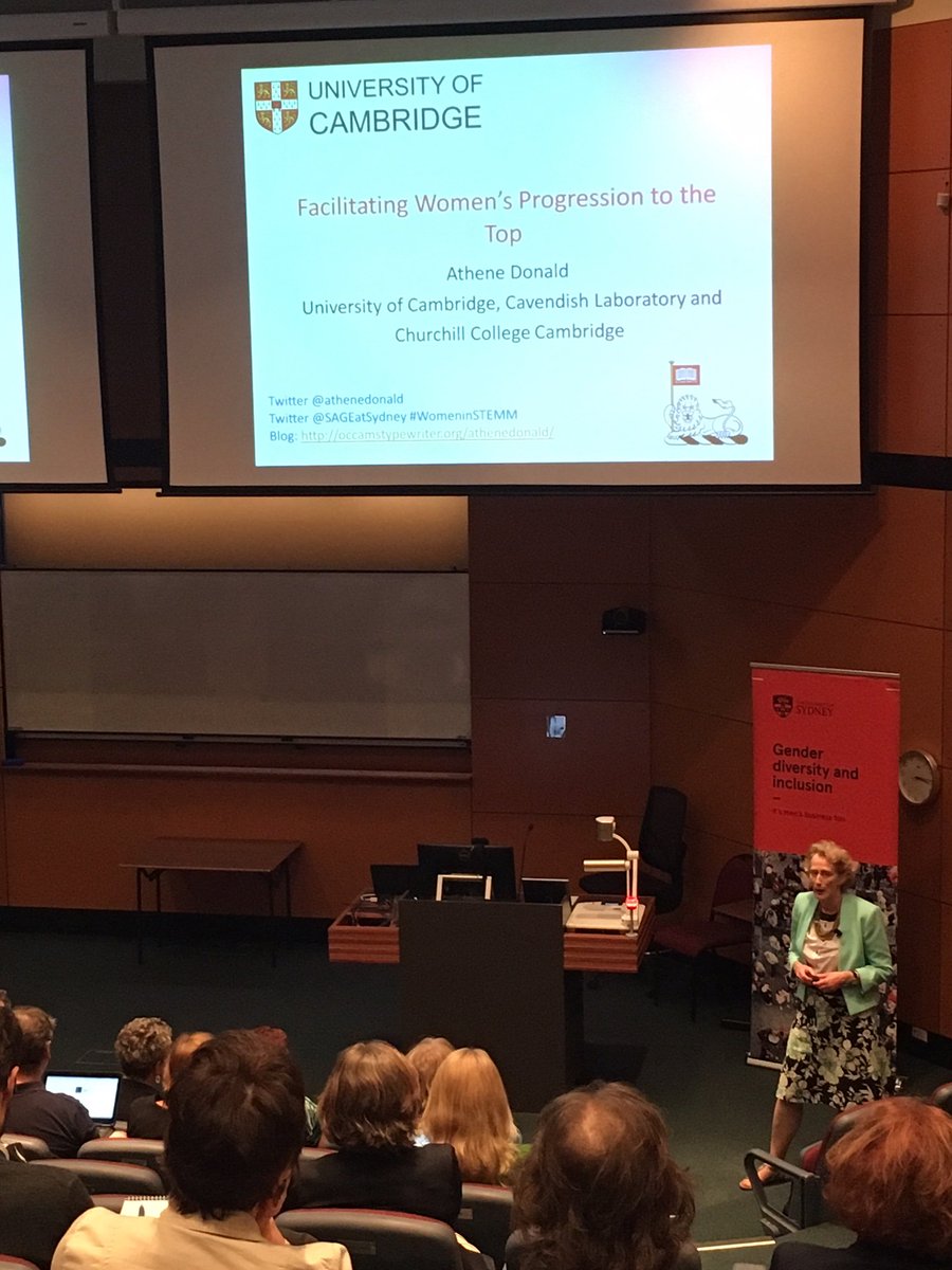 SAGE at Sydney (@sageatsydney) on Twitter photo The great <a href="/AtheneDonald/">Athene Donald</a> speaks to staff and students at <a href="/Sydney_Uni/">University of Sydney</a> on #genderequity and #womeninSTEMM The great <a href="/AtheneDonald/">Athene Donald</a> speaks to staff and students at <a href="/Sydney_Uni/">University of Sydney</a> on #genderequity and #womeninSTEMM