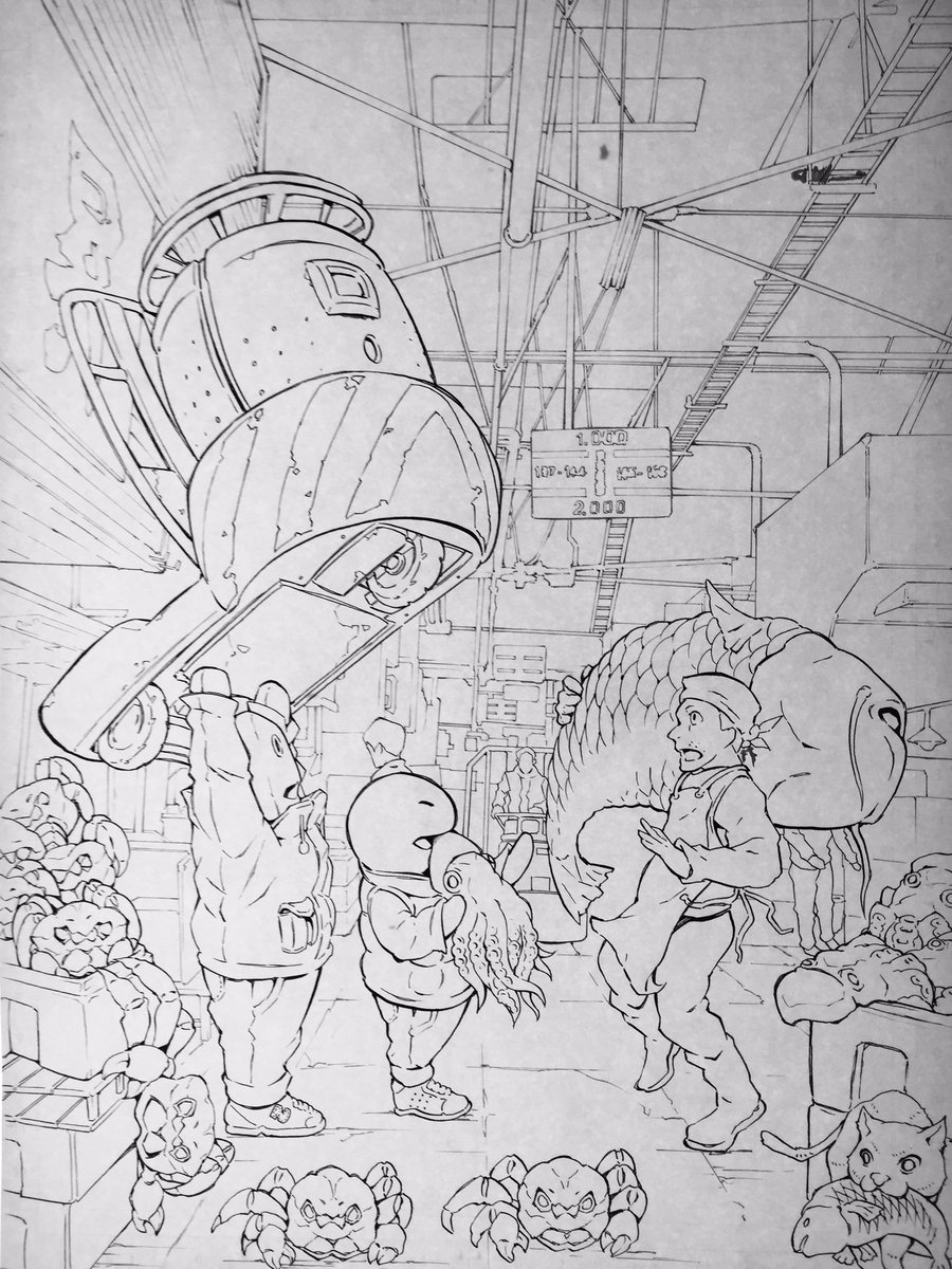 金属製の木琴 コミティア用イラストペン画 プルとプッシュ 築地編 金属製の木琴 コミティア用イラストペン画 プルとプッシュ 築地編