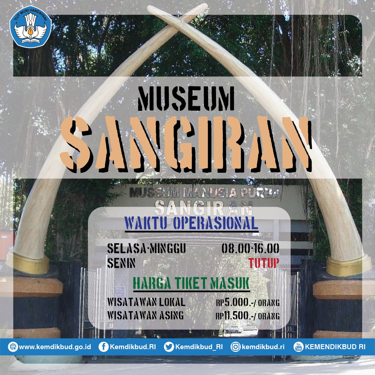 Sahabat Dikbud, yuk, kita berkunjung ke <a href="/MuseumSangiran/">Museum Sangiran</a> Untuk info lebih lengkap, silakan kunjungi kebudayaan.kemdikbud.go.id/bpsmpsangiran/