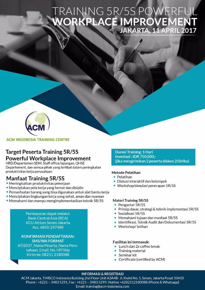 Acm Indonesia On Twitter 5r 5s Training Powerful Workplace Improvement Tgl 11 April 2017 Register Now Acm Iso Training Sertifikasi Https T Co S862fk9e9e Twitter