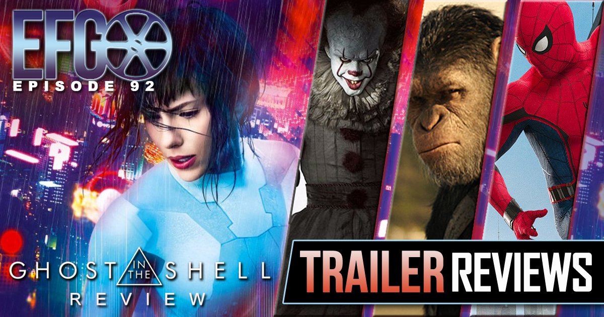 We're ALL NEW w/ <a href="/GetReelMovies/">Get Reel Movies</a> talking #GhostInTheShell #ITTrailer #Apes #Spiderman &amp; MORE! epicfilmguys.podbean.com/e/episode-092 #PodernFamily #TryPod
