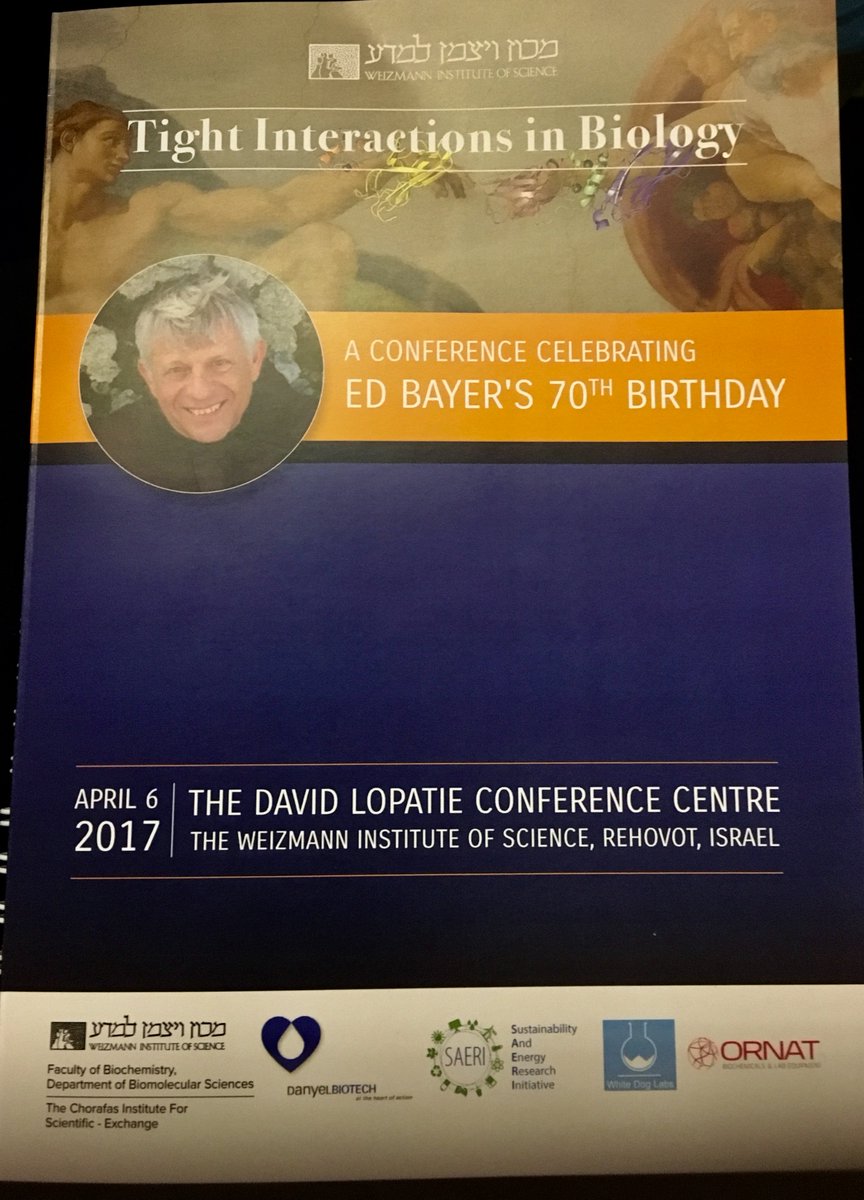 RLynnSherrer's tweet photo. Tight Interactions in Biology - Happy bday Ed!! #EdBayerturns70 #Weizmann https://t.co/MaJjlVtqMB