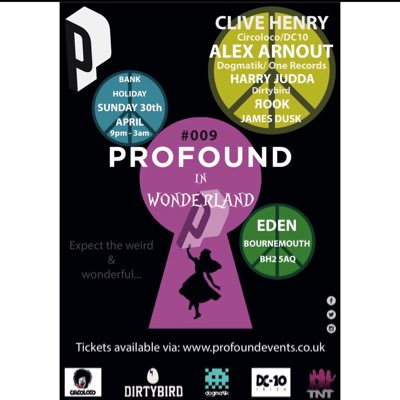 Profound_Events's tweet photo. Join the fun @residentadvisor #profoundinwonderland #maydaybankholiday #bournemouth #dc10 #circoloco #dirtybird #intimatevibes #party https://t.co/kJw7VEtRtD