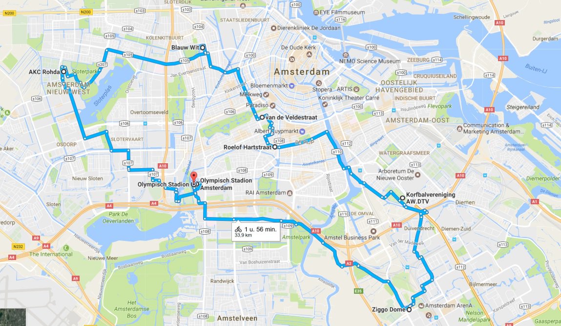 Goedemorgen volgers!🙋‍♂️🙋Vandaag maken wij een tour🚴‍♀️door A'dam langs alle belangrijke #korfbal plekken in de hoofdstad! #korfbalfinale