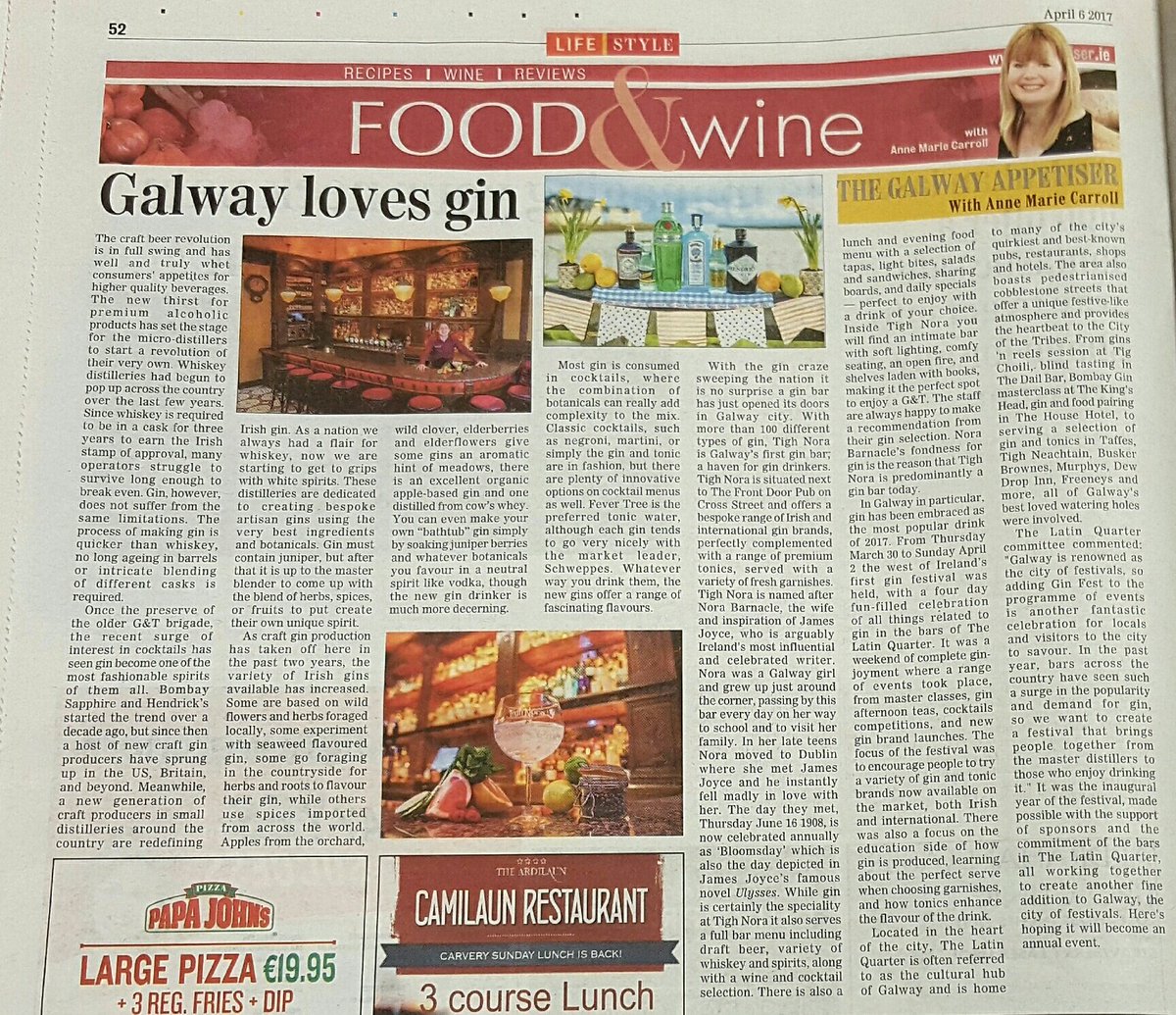 Tigh Nora Galway (@tighnoragalway) on Twitter photo Hitting the headlines in the <a href="/galwayad/">Galway Advertiser</a>.
We recommend you read it with a G&T in hand! #TighNoraGalway #Gin #Galway Hitting the headlines in the <a href="/galwayad/">Galway Advertiser</a>.
We recommend you read it with a G&T in hand! #TighNoraGalway #Gin #Galway