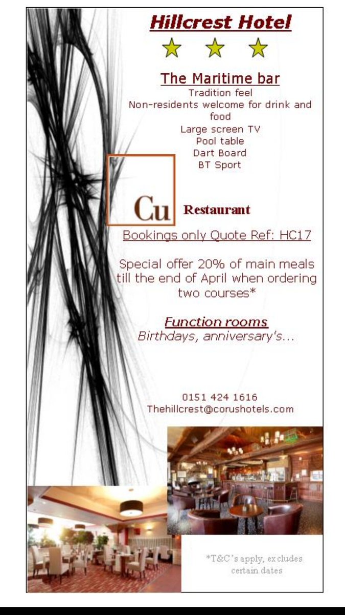 Book now and for any other enquiries call 0151 424 1616