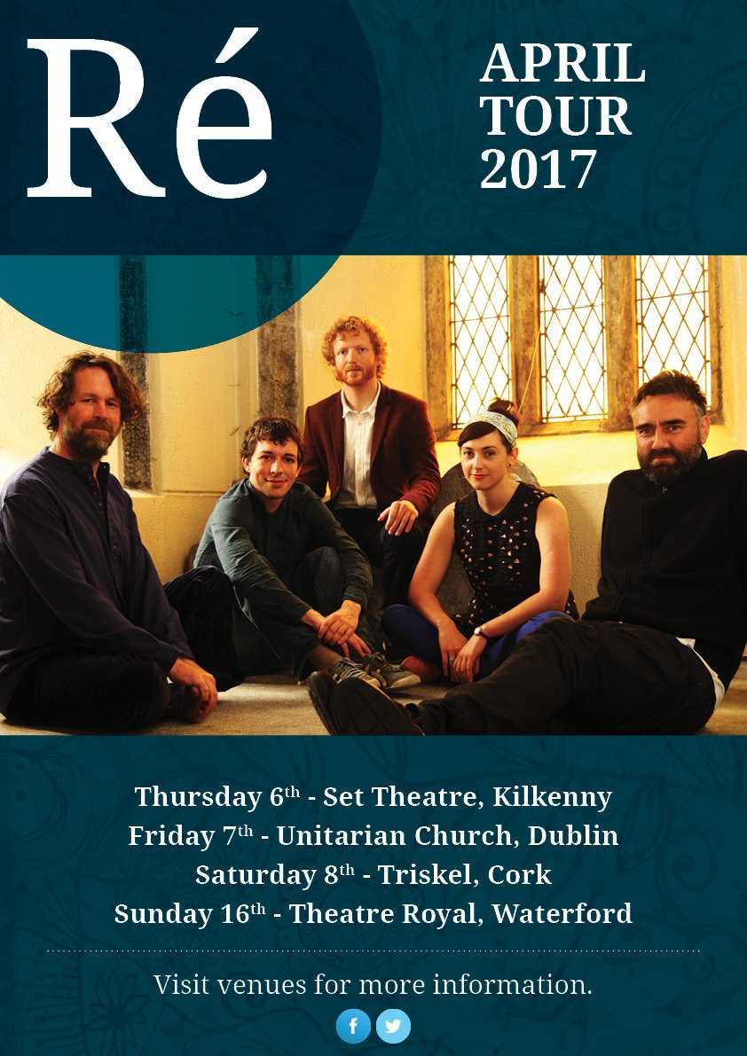 Tour time! <a href="/band_re/">Ré</a> play <a href="/SetKilkenny/">Set Theatre</a> tonight, <a href="/dublinunitarian/">Dublin Unitarians</a> tomorrow &amp; <a href="/TriskelCork/">Triskel Arts Centre</a> Saturday. #kilkenny #dublin #Cork