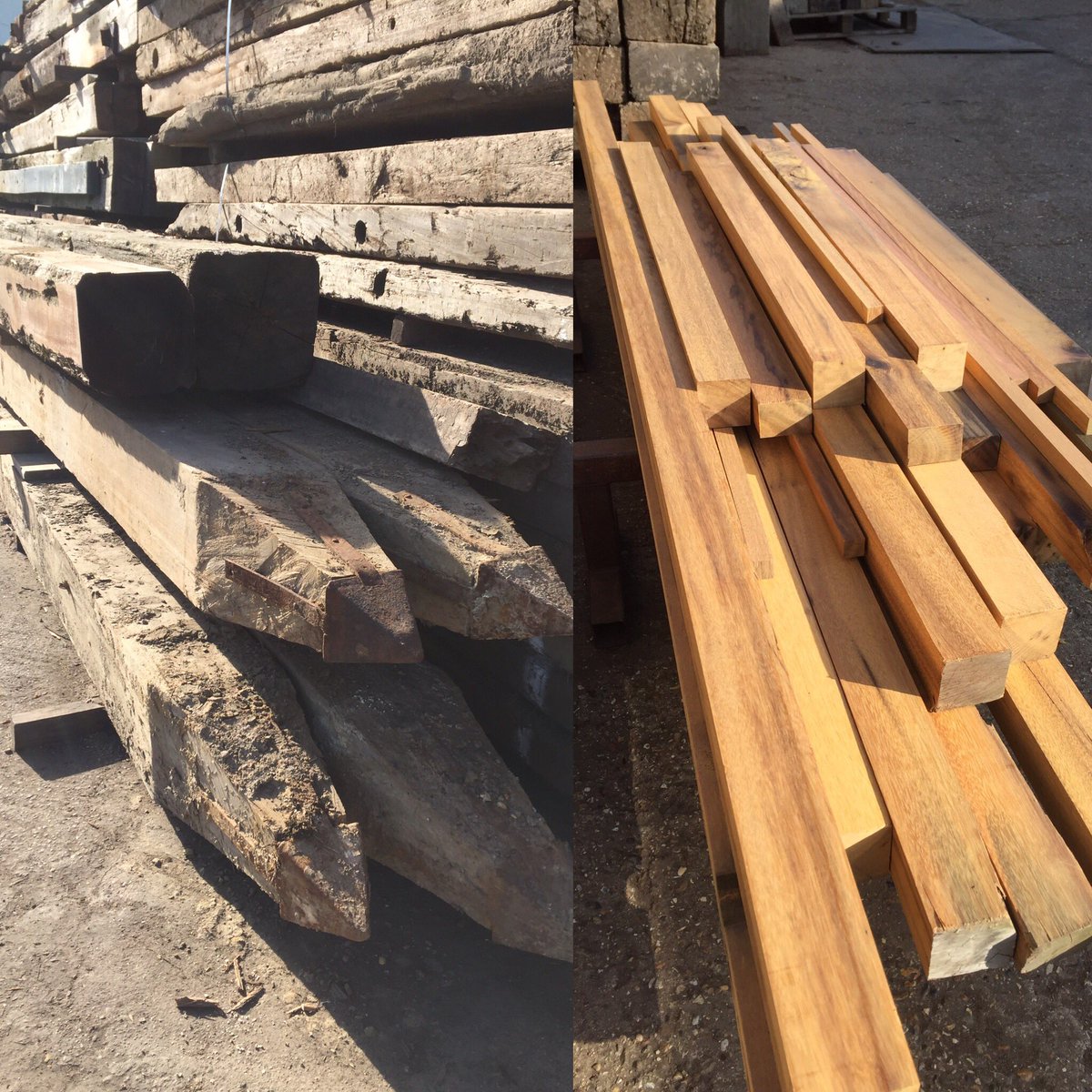 ashwell_timber's tweet photo. Greenheart Piles to gate material. Reclaimed material at its best #eco design #reclaimed wood #sustainability #featuregate https://t.co/tSItG6dW5c