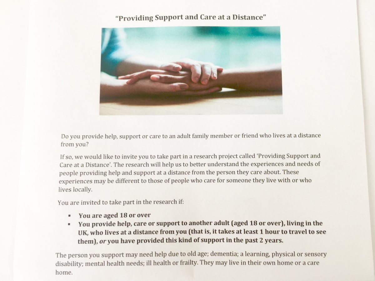 dist_care's tweet image. Do you provide support or care to another adult (family/friend) living at a distance from you?  Survey at; hull.onlinesurveys.ac.uk/supporting-and…