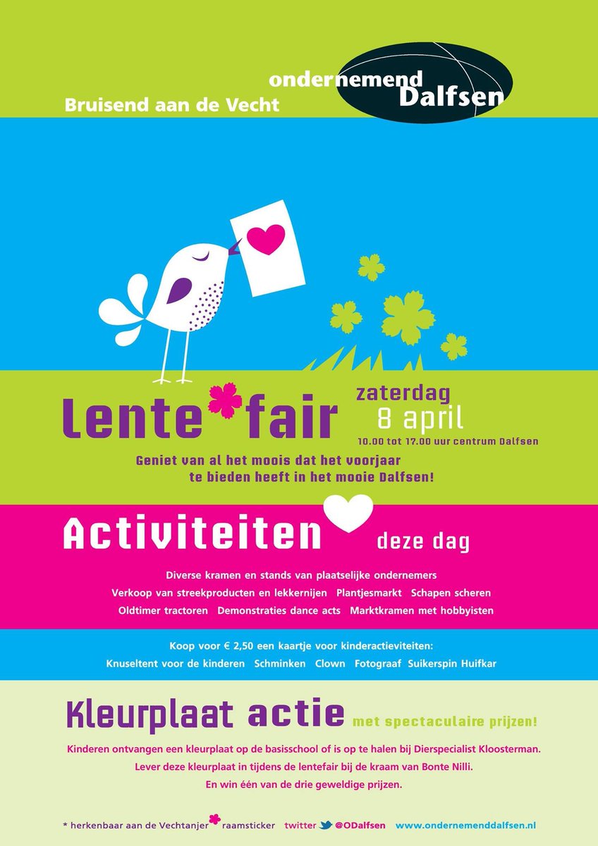 Aanstaande zaterdag is het zover, de lentefair met zeer veel activiteiten, komt allen, het is de moeite zeker waard !!