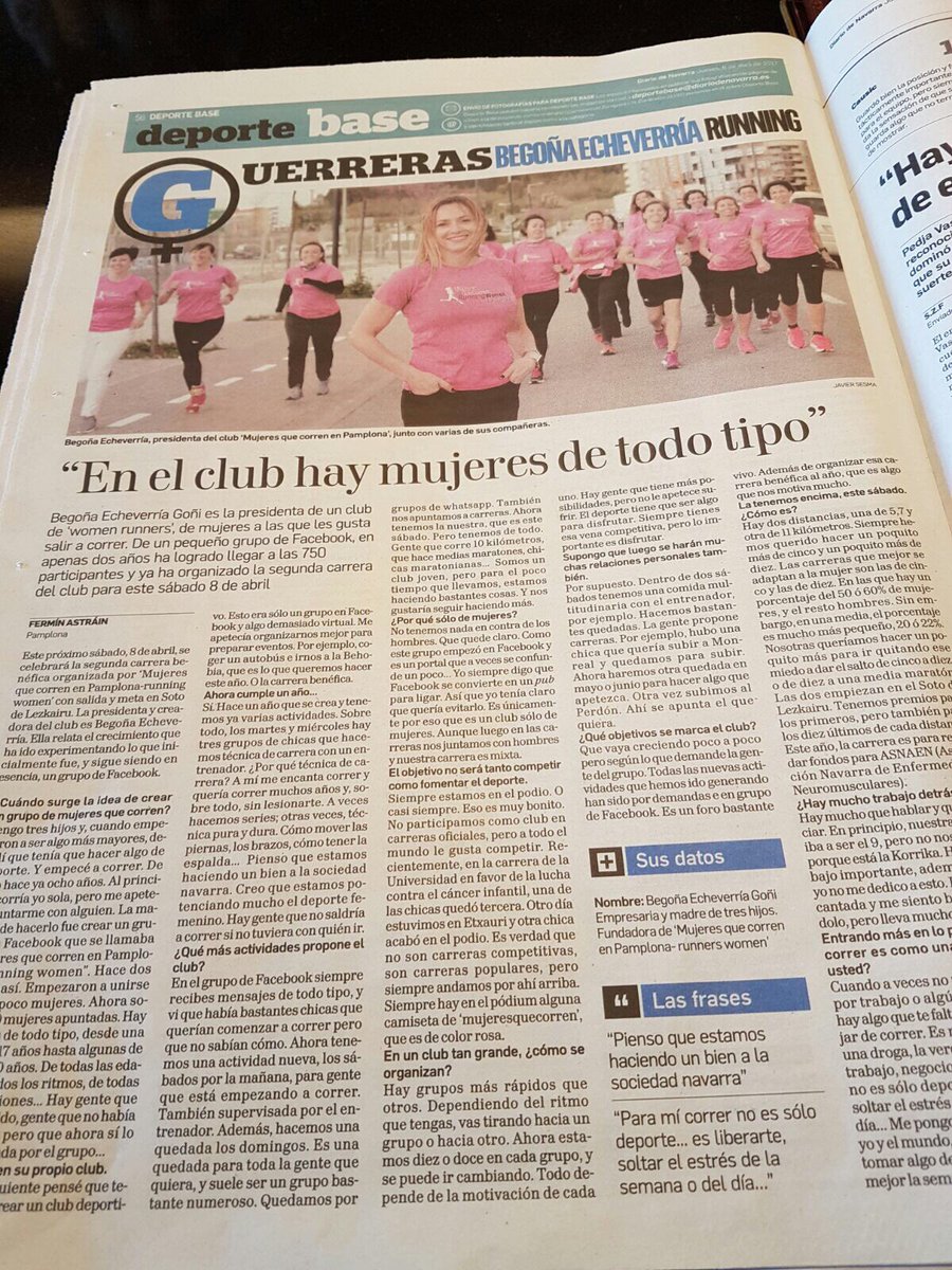 Belarbelleza's tweet photo. Aquí el reportaje completo con algunas de la guerreras de @MujeresQueRun aunque somos muchas más. Va por todas vosotras!! 💪🏻 #running #Run https://t.co/8n8ewV8OKA