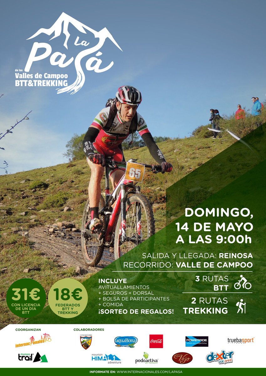 ¡Abierto el plazo de inscripción para #LaPasá de los Valles de Campoo! Te esperamos en Reinosa el 14 de mayo 😊🚵🏃‍♀️ internacionalesbtt.com/abierto-el-pla…