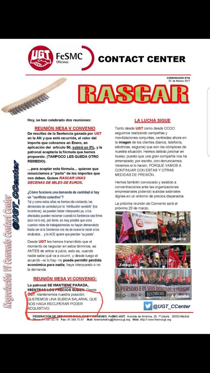 Hasta hace poco <a href="/serviciosccoo/">Servicios CCOO</a> y <a href="/UGT_CCenter/">UGT ContactCenter</a> decían esto... ¿que ha cambiado en las reuniones clandestinas? Son una panda de traidores