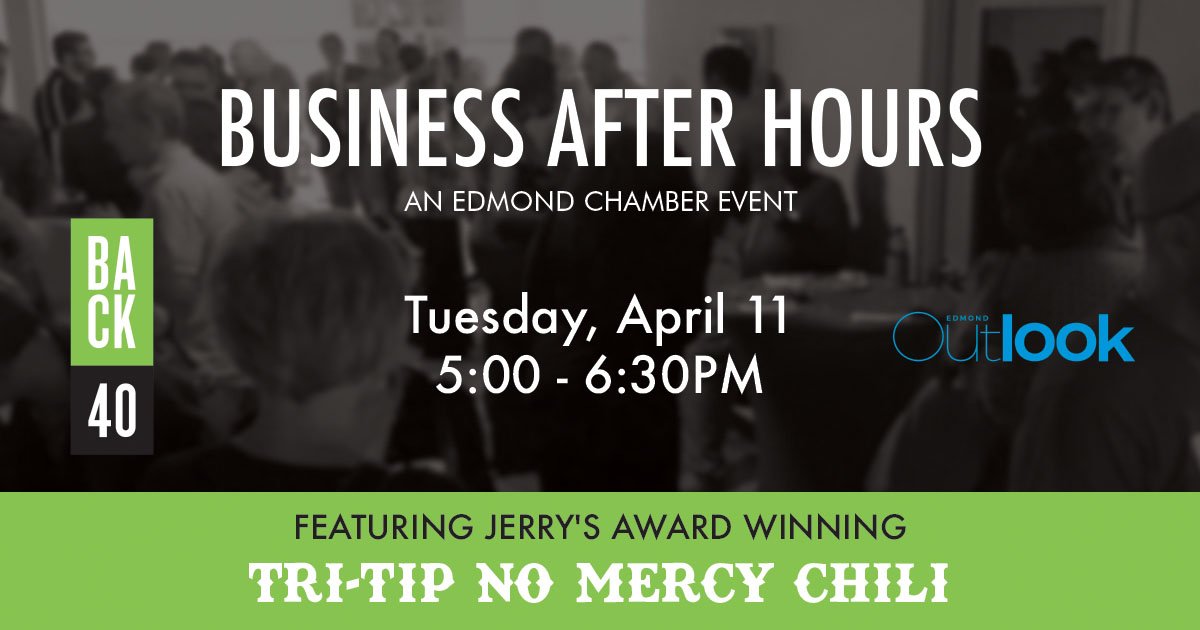 back40design's tweet photo. Join us at Back40 on April 11, 5-6:30, as we host the @EdmondChamber Business After Hours event! Visit https://t.co/1WRM2LSdSS for info. https://t.co/9JtEDmyFHo