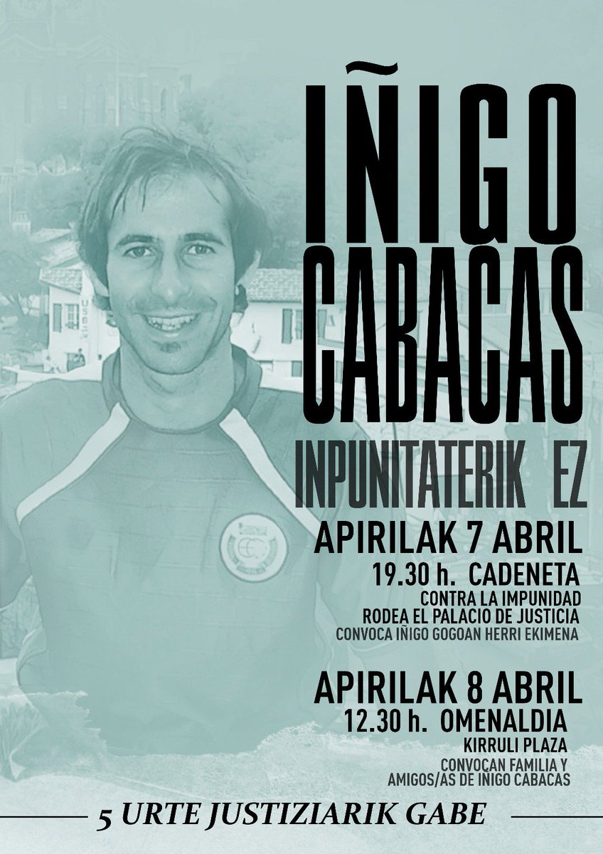 Bihar denok bilbora
Iñigo gogoan zaitugu!
#Justizia #Cabacas
