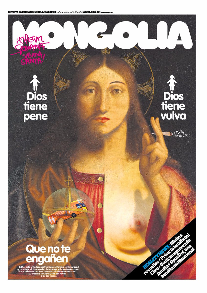 Portada de la revista Mongolia: &quot;Dios tiene pene, Dios tiene vulva&quot;