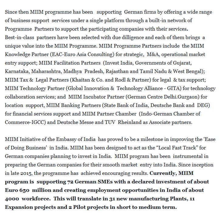 eoiberlin's tweet photo. Press Release: Make in India Mittelstand (MIIM) Program: Local Fast Track for German Investments into India https://t.co/KUudyMEHEi