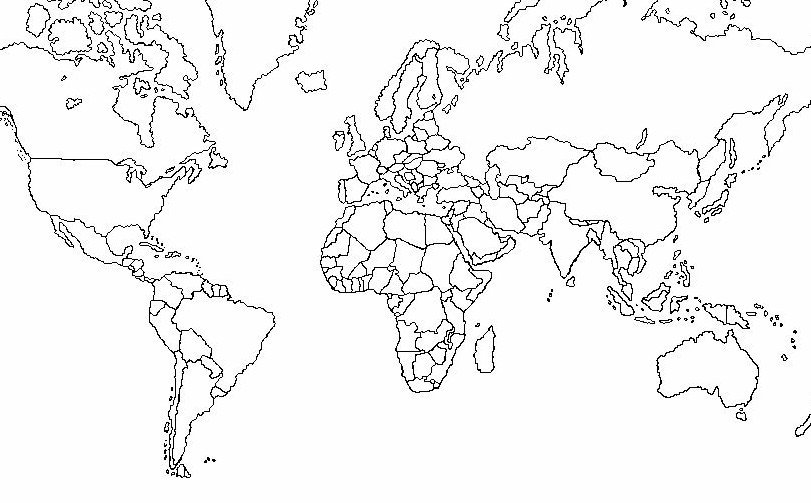 En rojo, países del mundo que hayan prosperado en base a paros nacionales.