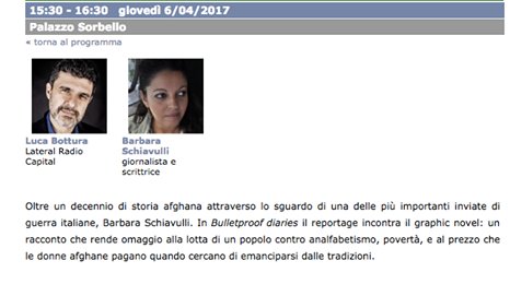 RadioBullets's tweet photo. Oggi #Bulletproofdiaries a #ijf17 con @schiavulli e @bravimabasta
Qui le info: https://t.co/AWr02jKO3m @journalismfest https://t.co/wLQTlsPQ8W
