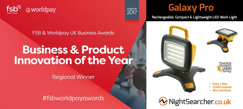 NightSearcher's tweet photo. @NightSearcher are very proud to announce the #GalaxyPro has #won the regional #Wessex #fsbworldpayawards Business and Product Innovation. https://t.co/7CBvum9ZWQ