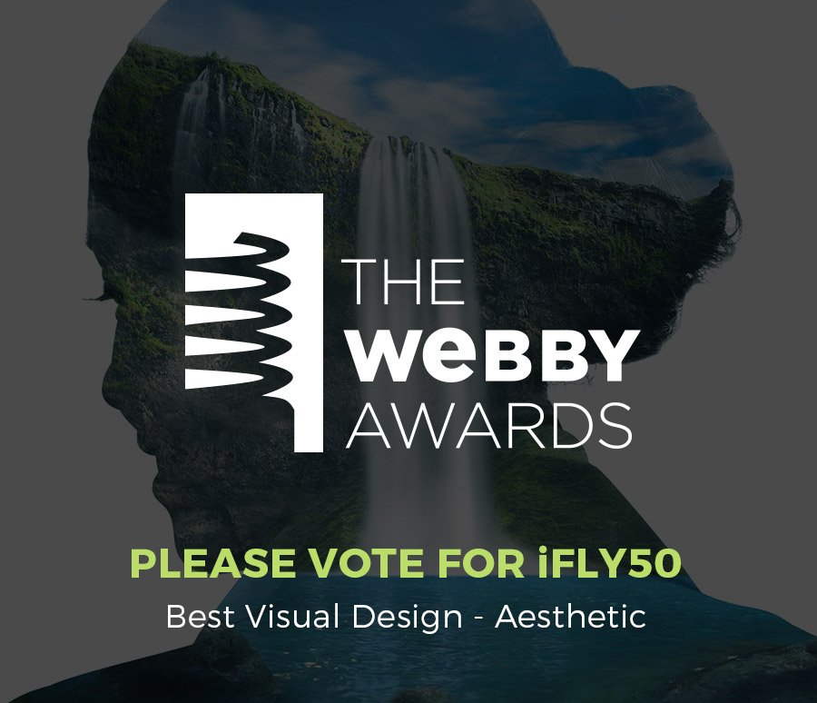 born05's tweet photo. We need your clicky fingers! #iFly50 is nominated for 'Best Visual Design - Aesthetic' @TheWebbyAwards >>Vote here!  https://t.co/hvtoHCY6pr https://t.co/NSJu6i3Iht