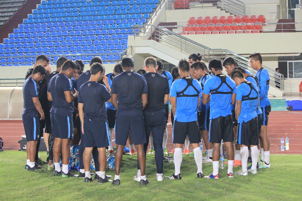 IndianFootball's tweet photo. The team who have attained a newer height. #India101 is going to raise the bar surely. Congrats boys and Best of luck for the next match https://t.co/LVr1AYPMlw