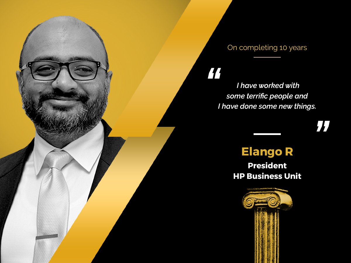 LifeatMphasis's tweet photo. Elango R (@agastyasays), President of HP Business Unit on completing 10 years. #LifeatMphasis #OurPillarsOurPride #MphasisPillarsIndia2016 https://t.co/gGBTvNLRhw