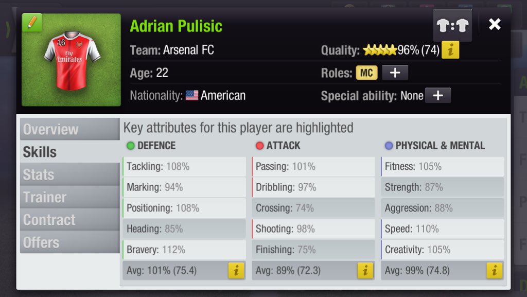 AFC_T11's tweet photo. 🚨NEW TRANSFER🚨

We have made the signing📋 of young American 🇺🇸 Central Midfielder Adrian Pulisic on a long term deal💪🏽🔴⚪️

@topeleven https://t.co/2PVmb3c6o4