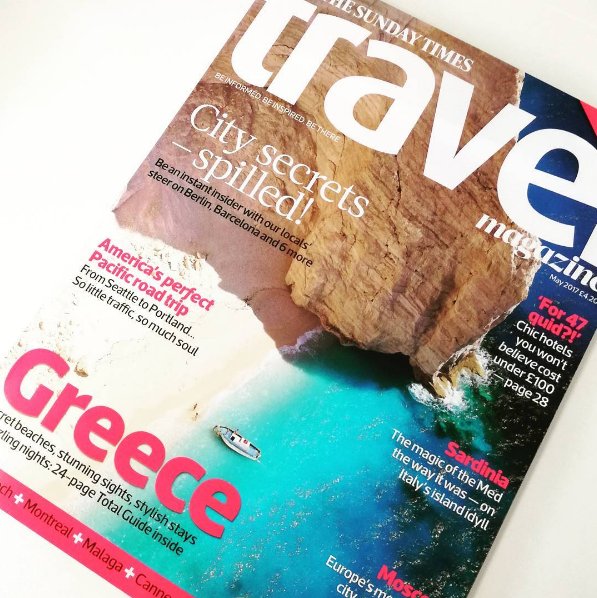 ST_TravelMag's tweet photo. It's a new issue day, &amp; #Greece is the word for May. Inside: seaside tavernas, bargain hotels, white-sand beaches, active breaks &amp; more... https://t.co/Yq1fE4r3qR