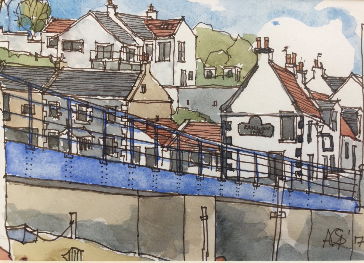 Sketch from Lower Largo harbour <a href="/welcometofife/">Welcome to Fife</a> <a href="/EastNeukofFife/">East Neuk of Fife</a> <a href="/urbansketchers/">urbansketchers</a> #fife #railwayinn #lowerlargo