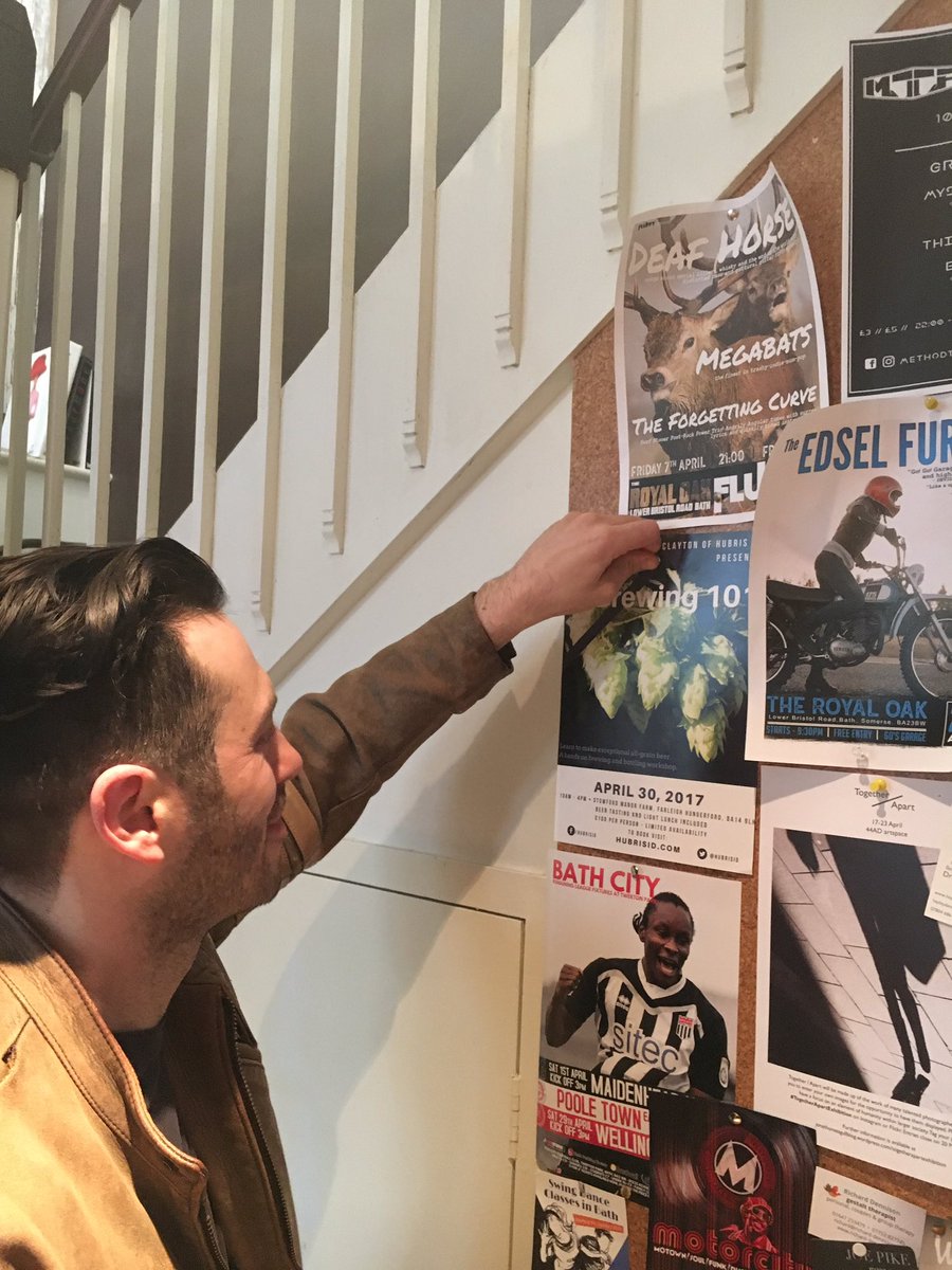 guitargunsbeer's tweet photo. Posters for the #brewing101 course going up all over Bath. Book now at https://t.co/KpUWRcSxDv #brewingcourse https://t.co/9V6jUhQNuX