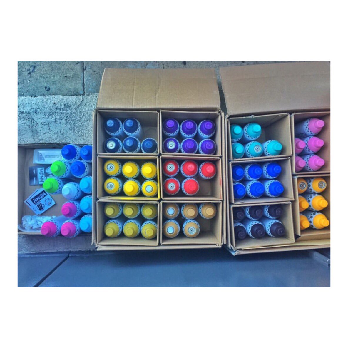 PlutoniumPaint's tweet photo. Like kids in a 🍭store. 📸 @mallasaurus @MDMN__ #PlutoniumPaint #SprayPaint #MadeInTheUSA #CoveringSurfaces https://t.co/y7ugxpCglE