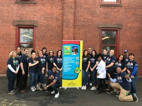BSTEMhartford's tweet photo. The #NerdyBird family is at it again. This time going blue for #autismawarenessmonth. @autismspeaks #nerdyforacause https://t.co/PDxhv8zDQS