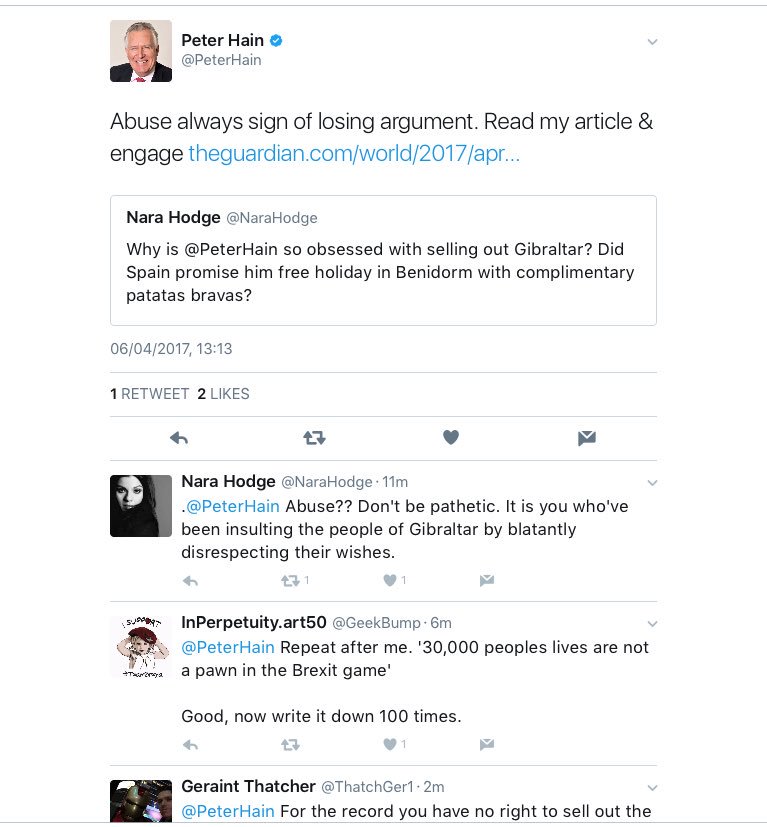 Nara_Hodge's tweet photo. Not such a big man after all. Peter Hain is crying now that I abuse him! Oh dear! Since when pointing out the facts is abuse? https://t.co/j86bijVnLR