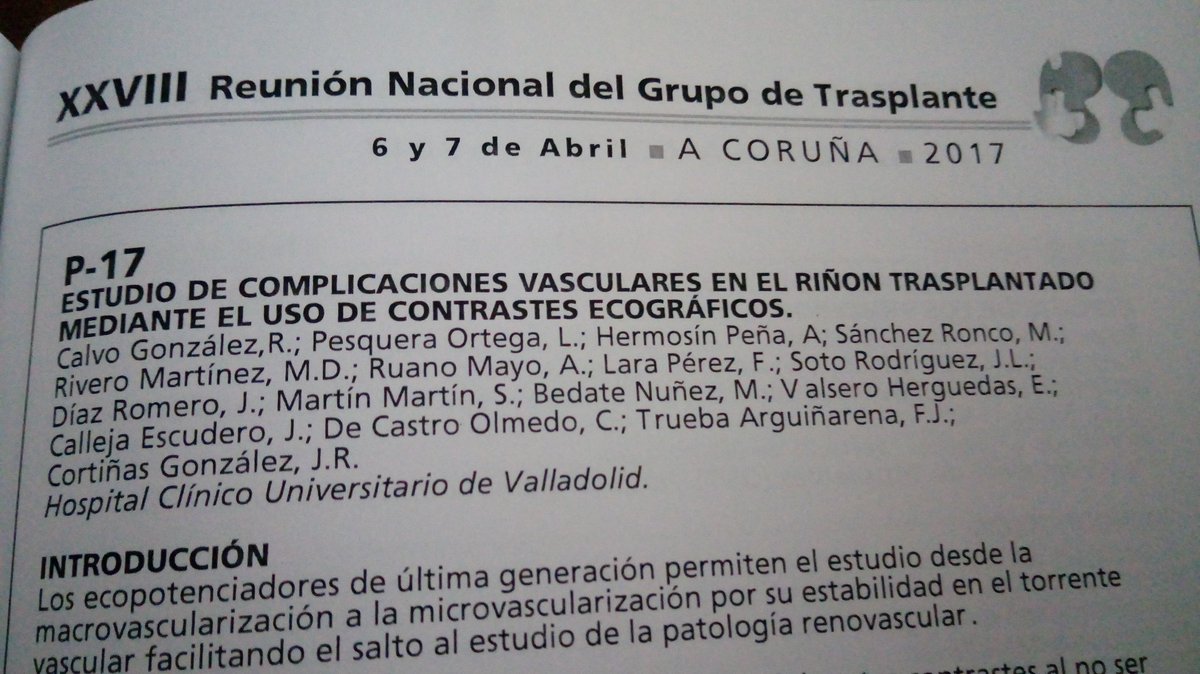 ramiro_cabello_'s tweet image. Muy interesante en la XXVIII Reunión Grupo Trasplante @InfoAeu #contrastesECO #sonoVue hacia la estandarización control vascular postx?